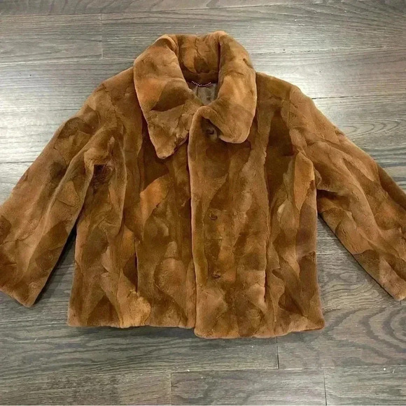Real Mink Fur Sz S 3/4 sleeve Coat - Picture 13 of 14
